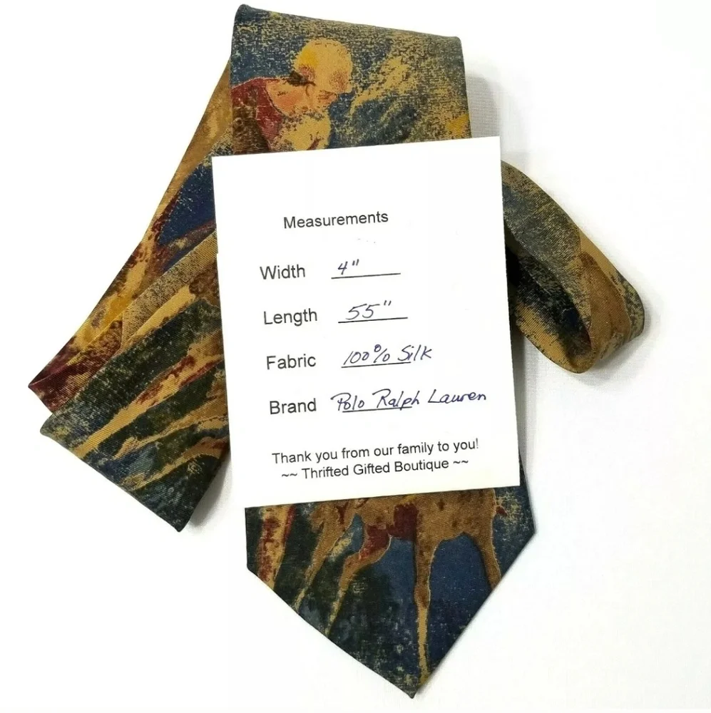 Vintage Polo Ralph Lauren Equestrian Derby Silk Tie